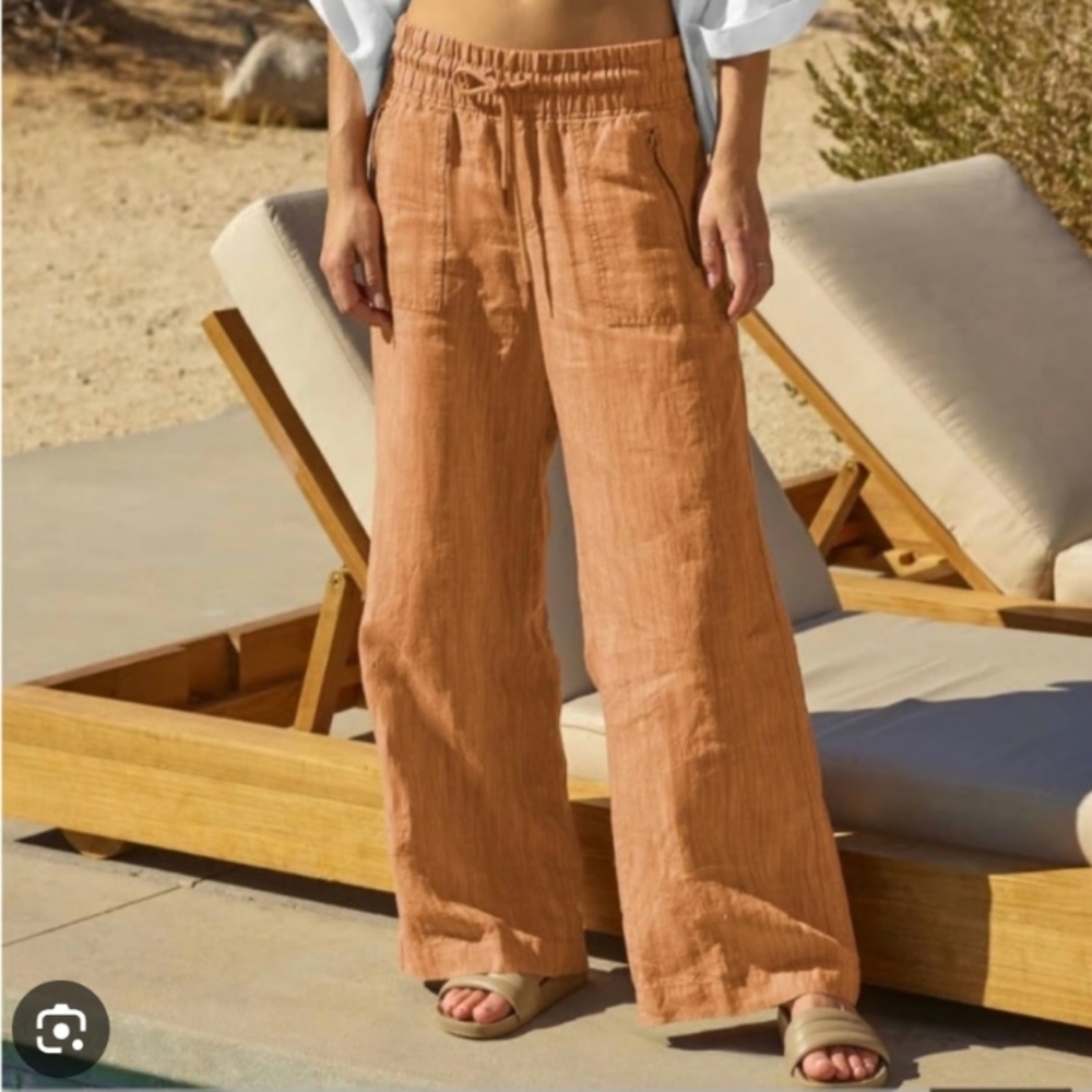 Athleta Cabo Retreat Textured Linen Pants